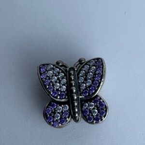 Pandora, purple crystal butterfly charm.